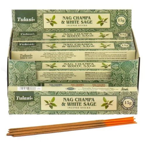 xr:d:DAFrxVXY7NA:2,j:1488839649407819759,t:23081705 Tulasi Nag Champa & White Sage Incense