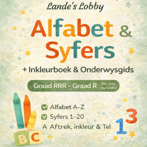 afrikaans alfabet en tel Afrikaanse Alfabet & Getalle Aktiwiteitsboek (Graad 00–R)